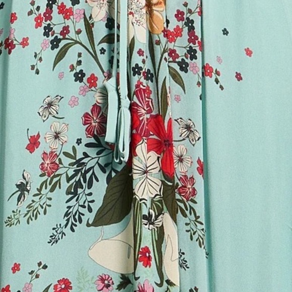 FARM Rio Blue Beauty Bouquet Long Sleeve Maxi Dress - Picture 8 of 9